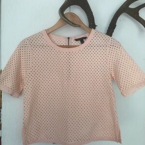 Banana Republic Blush Eyelet Short-Sleeve Top
